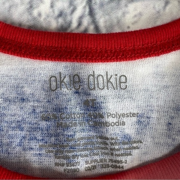 Okie Dokie red white and blue tank top size 4T - Picture 3 of 5